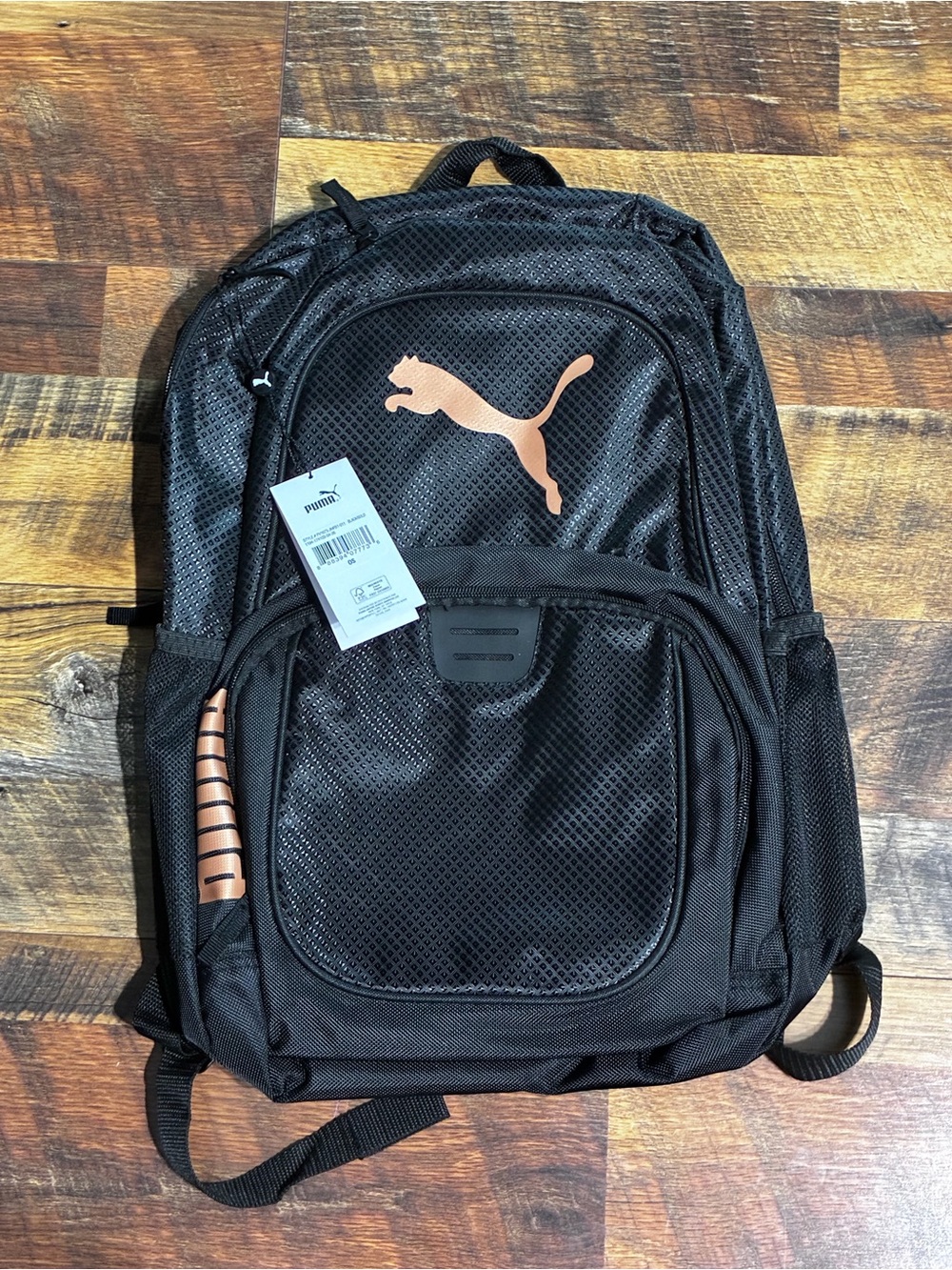 NWT Puma Black Backpack with Rose Gold Logo - Men's Bag